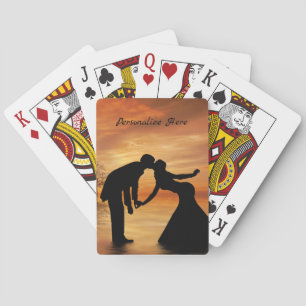 Jeu De Cartes Silhouette romantique Couple Baiser Personnaliser