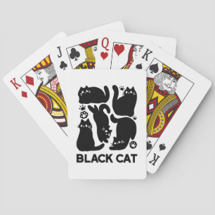 Jeu De Cartes Silhouettes de chat noir - Design Feline mignon