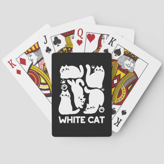 Jeu De Cartes Silhouettes de chaton blanc - Design Feline mignon (dos)