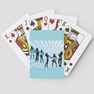 Jeu De Cartes Silhouettes de femmes élégantes mode bleu sarcelle