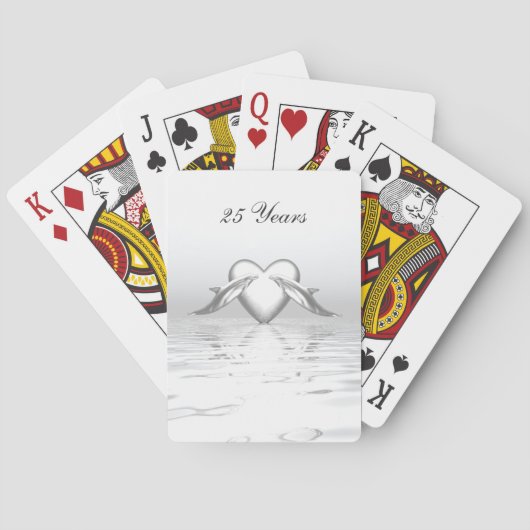 Jeu De Cartes Silver Anniversary Dolphins et Heart (dos)