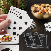 Jeu De Cartes Silver Black Monogrammed Luxe Nom personnalisé (In Situ)