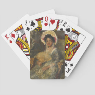 Jeu De Cartes Simon Maris - Jeune femme avec des cartes de jeu d