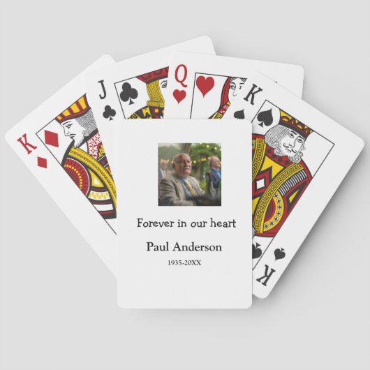 Jeu De Cartes simple Ajoutez votre photo texte souvenir commémor (dos)