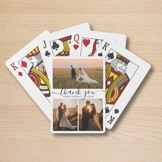 Jeu De Cartes simple chic merci 3 photos collage mariage