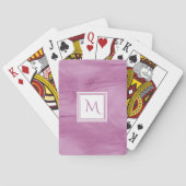 Jeu De Cartes Simple clair violet subtil marbre moderne Monogram (dos)