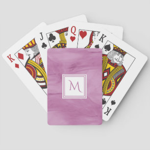 Jeu De Cartes Simple clair violet subtil marbre moderne Monogram