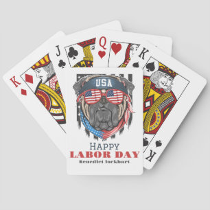 Jeu De Cartes Simple Elegant Labor Day avec le drapeau américain