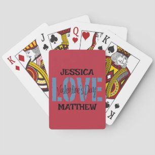 Jeu De Cartes simple élégant rose valentine, doux pour couple