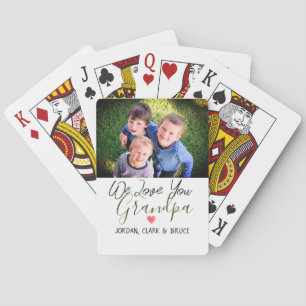 Jeu De Cartes simple Fête des pères heureuse, grand-père deux ph