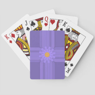Jeu De Cartes Simple Fleur Violette sur Croix Moderne
