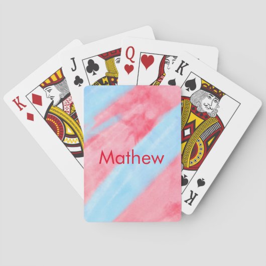 Jeu De Cartes simple initial letter mongram add your name red b (dos)