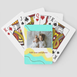 Jeu De Cartes simple minimal AJOUTEZ VOTRE TEXTE PHOTO NOËL jaun