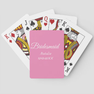 Jeu De Cartes Simple minimal pink bridesmaid add name year text