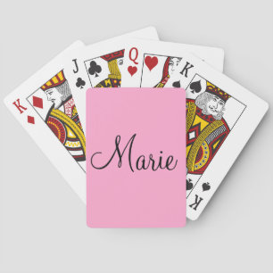 Jeu De Cartes simple minimal rose clair ajoutez votre nom fémini