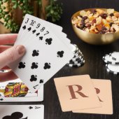 Jeu De Cartes Simple moderne Monogramme Beige Brown (In Situ)