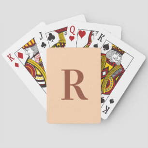 Jeu De Cartes Simple moderne Monogramme Beige Brown