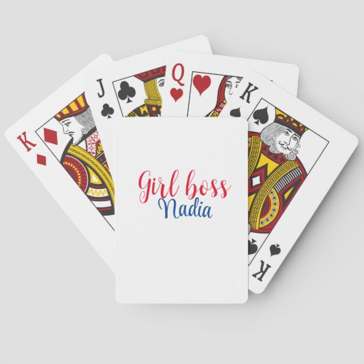 Jeu De Cartes simple patron de fille minimale ajouter nom image (dos)