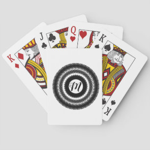 Jeu De Cartes simple personnalisé BLACK mandala monogramme ajout