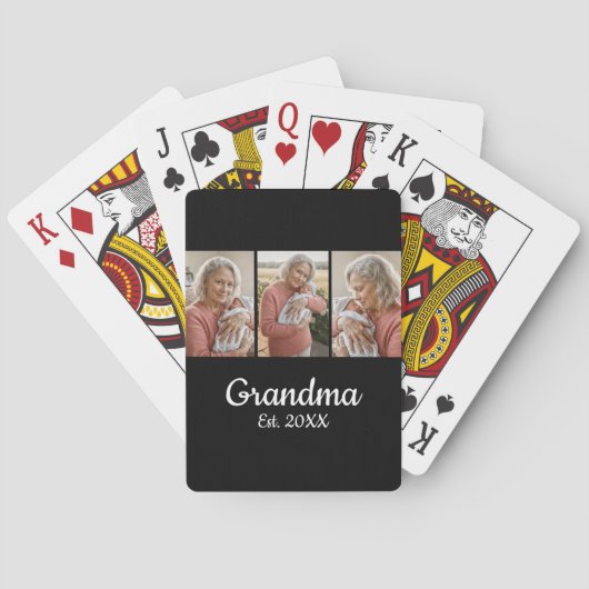 Jeu De Cartes Simple Script Grand-mère Établie 3 Photo Année (dos)
