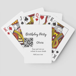 Jeu De Cartes Simple site de fête d'anniversaire code-barres QR 