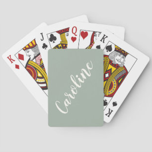 Jeu De Cartes Simple tendance Dusty Sage Calligraphie personnali