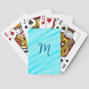 Jeu De Cartes simples lignes de peinture à l'eau bleue ajoutez v