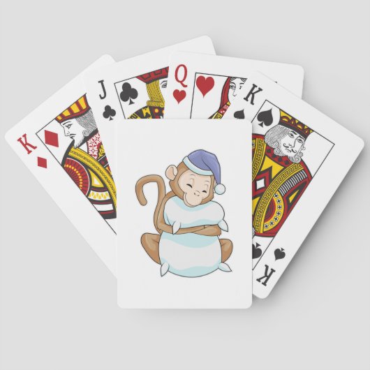 Jeu De Cartes Singe avec Coussin et tête de lit (dos)