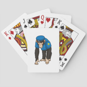 Jeu De Cartes Singe comme policier avec Uniforme
