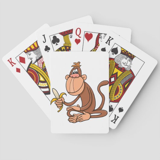 Jeu De Cartes Singe de dessin animé mignon avec banane animal dr (dos)