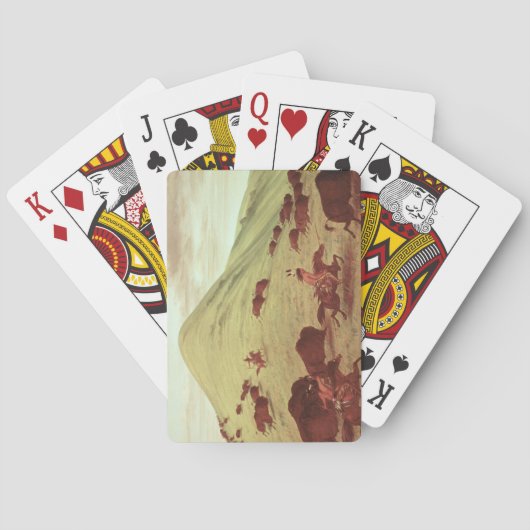 Jeu De Cartes Sioux Indians hunting buffalo, 1835 (dos)