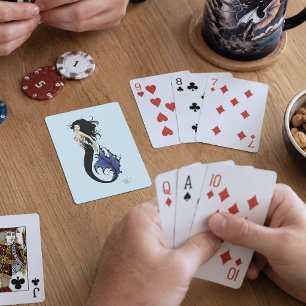 Jeu De Cartes Sirène de fantaisie élégante Tribal Blue Mermaid