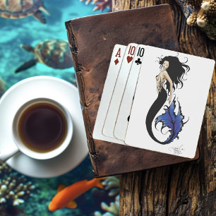 Jeu De Cartes Sirène de Fantaisie Élégante Tribale Bleue