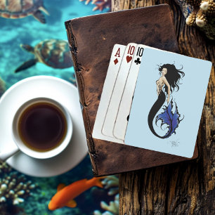 Jeu De Cartes Sirène de Fantaisie Élégante Tribale Bleue
