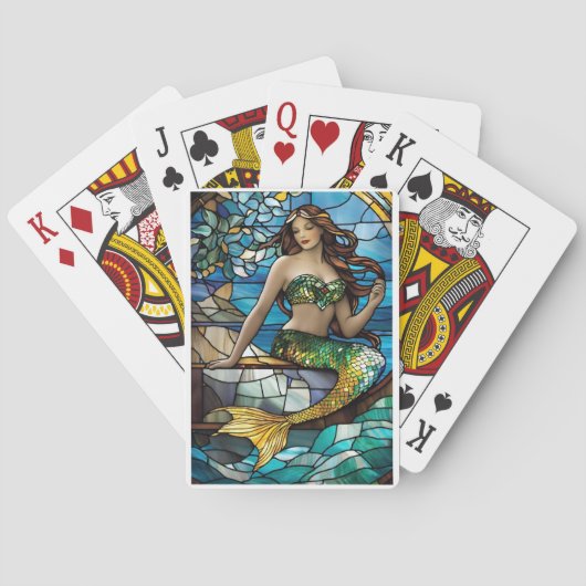 Jeu De Cartes Sirène en verre (dos)