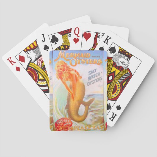 Jeu De Cartes sirènes d'or jouant aux cartes (dos)
