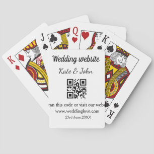 Jeu De Cartes Site web de mariage simple minimal Q R code ajoute