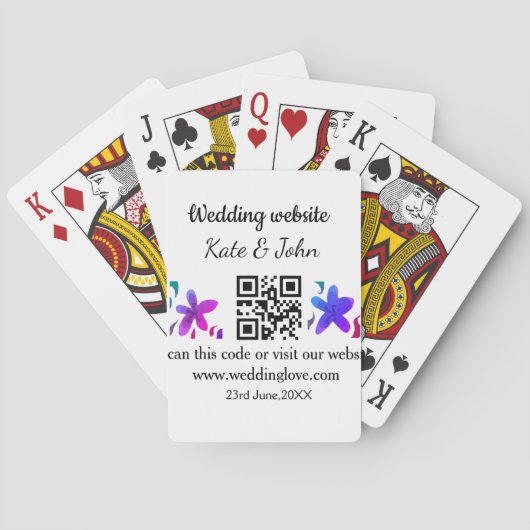 Jeu De Cartes Site web mariage minimal simple Q R code ajouter n (dos)