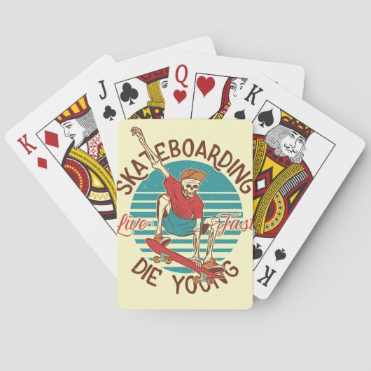 Jeu De Cartes Skateboard Skateboard Live Fast (dos)