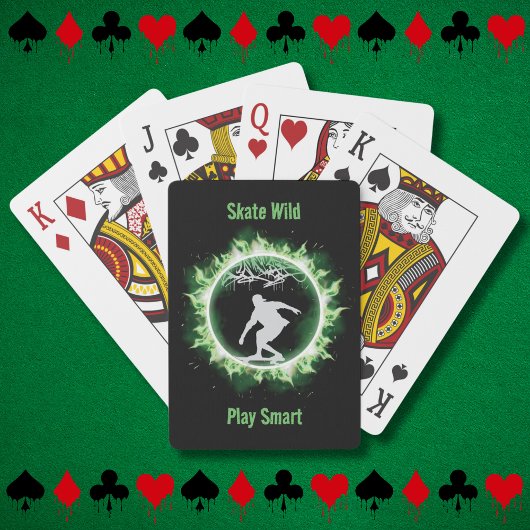 Jeu de cartes Skateur Flammes Vertes