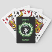 Jeu de cartes Skateur Flammes Vertes (dos)