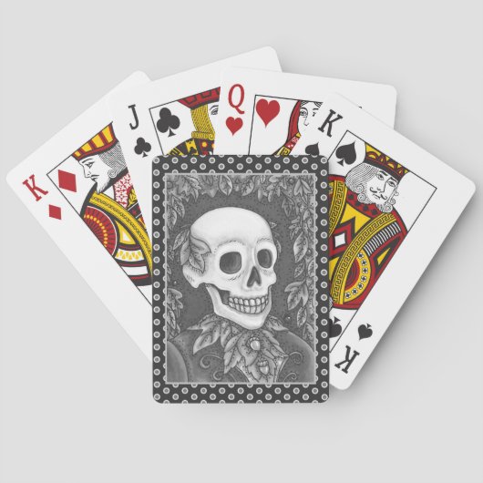 JEU DE CARTES SKELETON, GOTH GENTLEMAN SKULL, DEAD LEAF SOCIETE (dos)