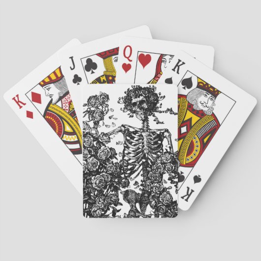 Jeu De Cartes Skeletons et Rose (dos)