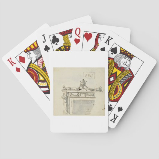 Jeu De Cartes Sketched design for a fireplace (dos)