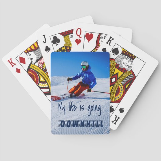 Jeu De Cartes Ski de descente Funny Motivational Snow Ski (dos)