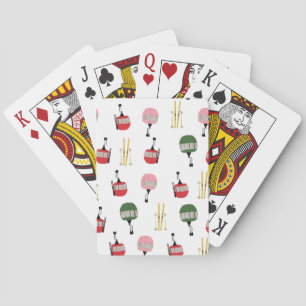 Jeu De Cartes Ski d'hiver Gondola retro blanc
