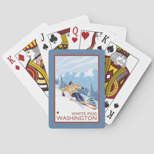 Jeu De Cartes Skier de neige - White Pass, Washington (dos)