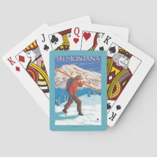 Jeu De Cartes Skier transportant ski de neige - Montana