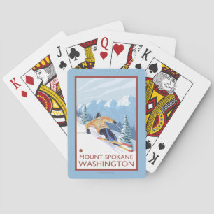 Jeu De Cartes Skieur de neige de Downhhill - bâti Spokane,