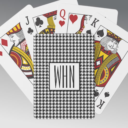 Jeu De Cartes Skinny Monogram Black & White Houndstooth, Deck of
